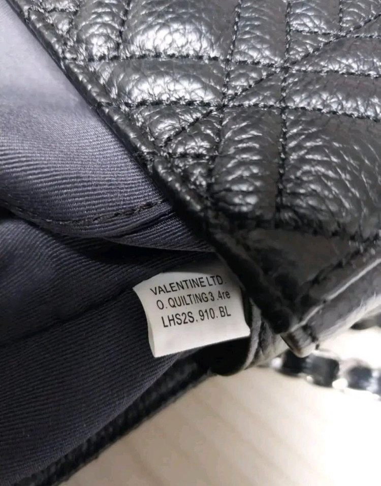 여성 러브캣 꽃장식 뉴퀼팅 미니 체인백 (블랙) 이미지