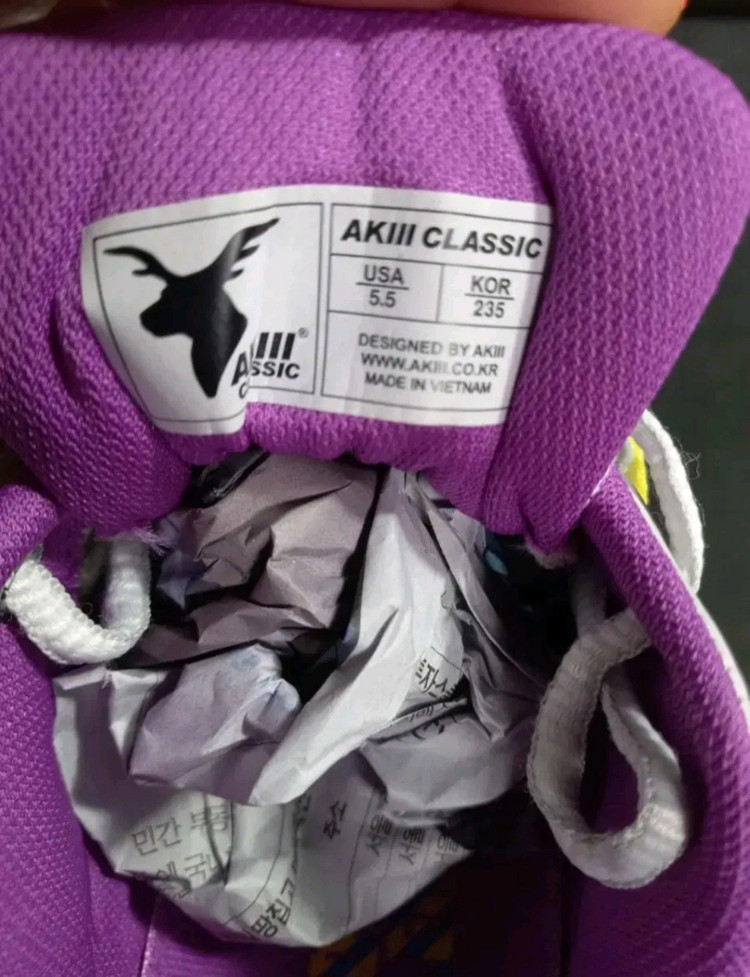 여성 아키(AKIII)클래식 로드롤러 그레이 퍼플 트래킹 운동화 (235--9