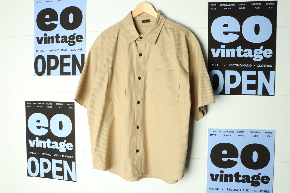 (F) 브랜드빈티지 반팔셔츠 남방 아메카지 베이지 이미지