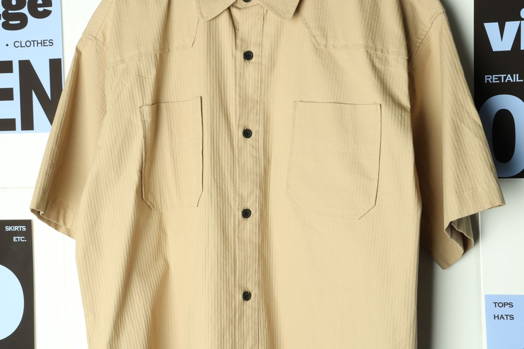 (F) 브랜드빈티지 반팔셔츠 남방 아메카지 베이지 이미지