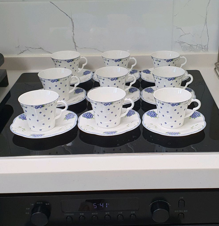 한국도자기 블루부케 찻잔 9조세트(새것 컨디션)--1