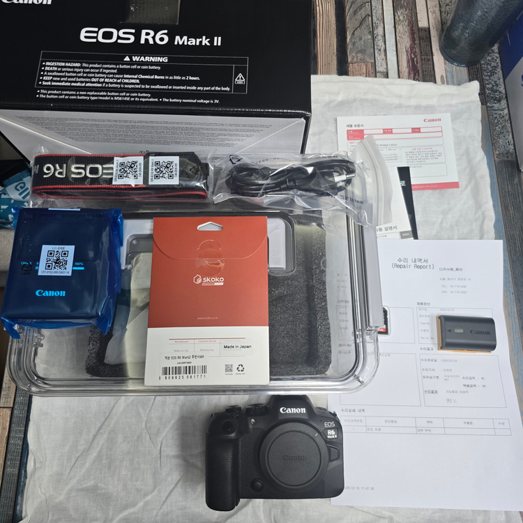 캐논 정품 R6 Mark II BODY 미러리스 풀프레임 카메라(풀박 + 추가 구성품)--0