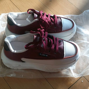 버건디 키높이 플랫폼 운동화 230mm 새상품 이미지