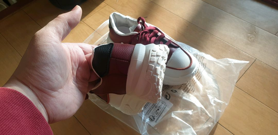 버건디 키높이 플랫폼 운동화 230mm 새상품 이미지