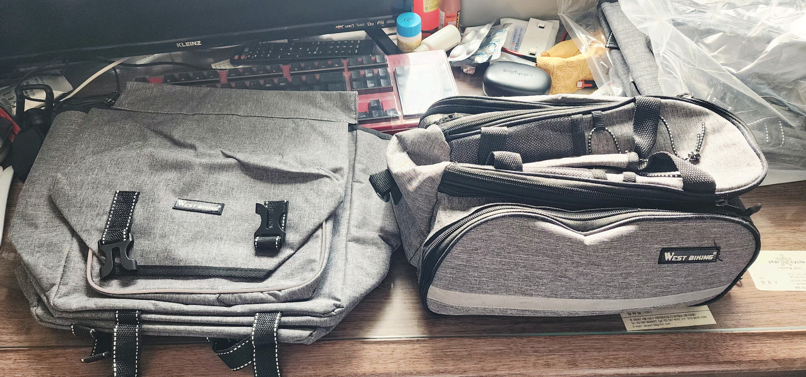 신품 자전거 패니어 가방 2종류 일괄 2만원--2