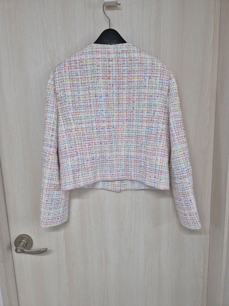 모조에스핀 파스텔체크 트위드자켓--3