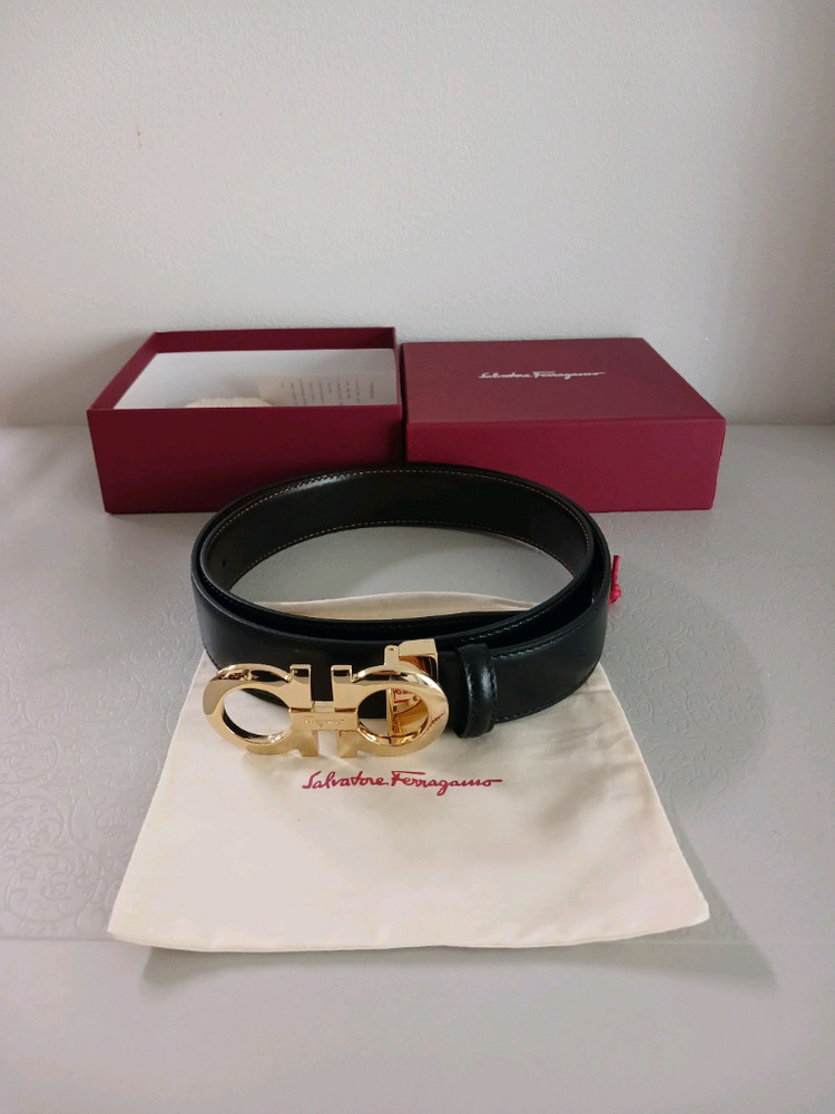 페라가모 금장 양면 가죽 벨트 정품 이미지