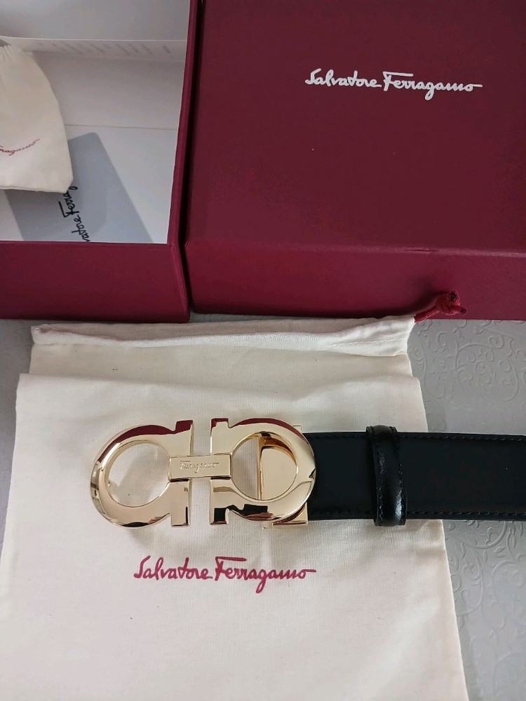 페라가모 금장 양면 가죽 벨트 정품 이미지