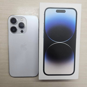 아이폰 14프로 실버 256GB 배터리 효율 85% 풀박스 이미지