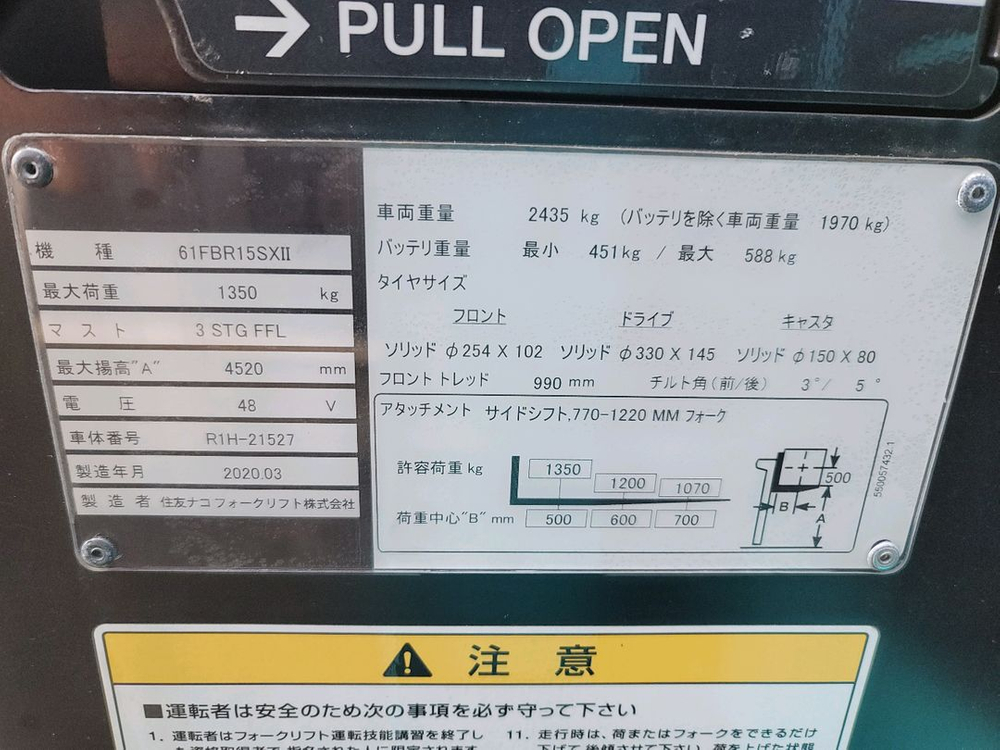 신차급 스미토모 1.5톤 4.5M3단 입식지게차 판매 이미지