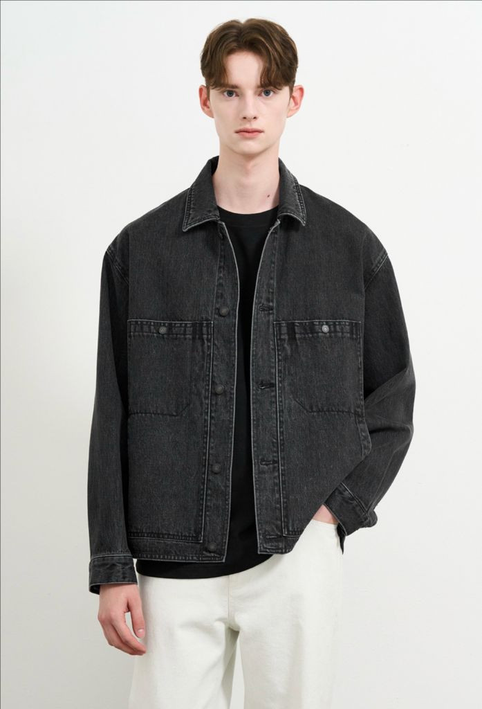 타임옴므 블랙 데님 자켓 이미지