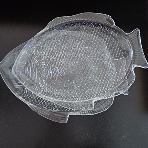 빈티지 앵커 호킹 오븐용 유리 물고기 모양 접시*일괄판매 이미지