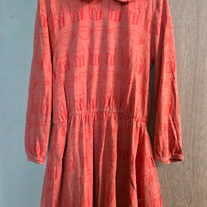 포레포레 리포즈암스 컵프린트 코튼 원피스 6Y