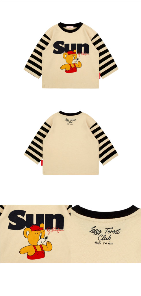 베베드피노 썬베어 스트라이프 티셔츠 + 베베드피노 썬베어 데님팬츠 + 디어베이비 패딩 조끼 110 + 이뮤 어그 이미지