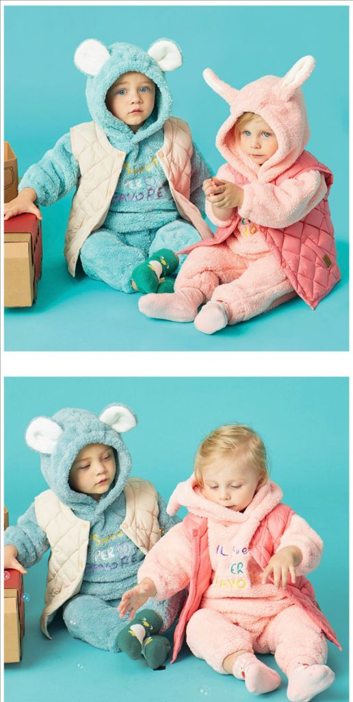 베베드피노 썬베어 스트라이프 티셔츠 + 베베드피노 썬베어 데님팬츠 + 디어베이비 패딩 조끼 110 + 이뮤 어그 이미지