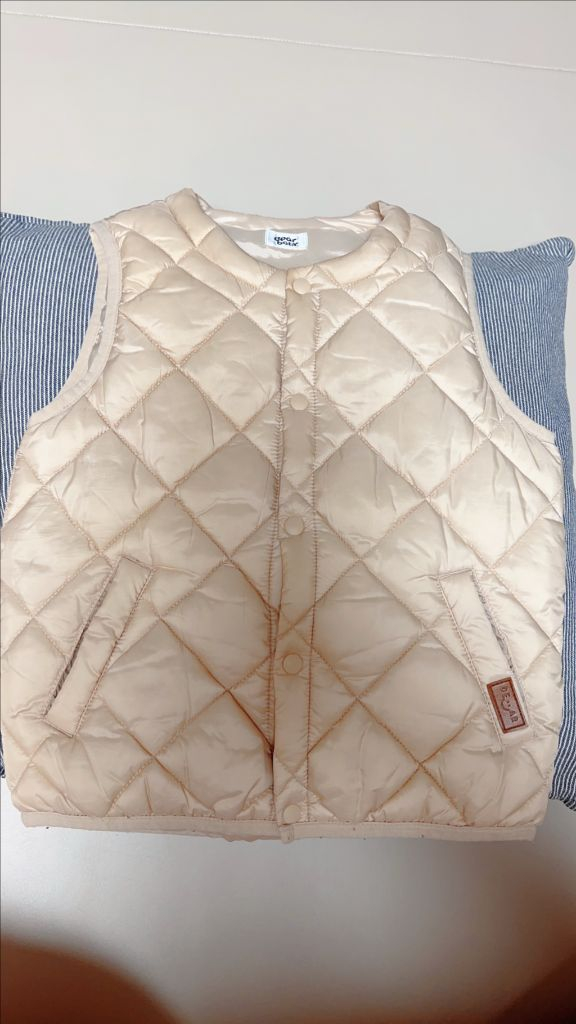 베베드피노 썬베어 스트라이프 티셔츠 + 베베드피노 썬베어 데님팬츠 + 디어베이비 패딩 조끼 110 + 이뮤 어그 이미지