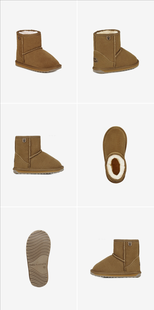 베베드피노 썬베어 스트라이프 티셔츠 + 베베드피노 썬베어 데님팬츠 + 디어베이비 패딩 조끼 110 + 이뮤 어그 이미지