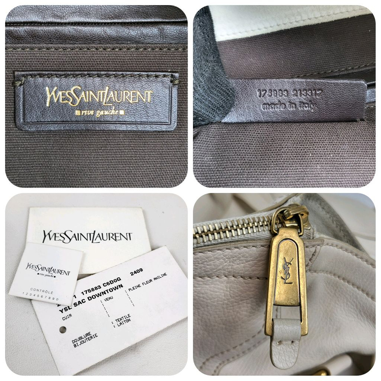 정품 생로랑(입생로랑) 아이보리 가죽 다운타운 백 이미지