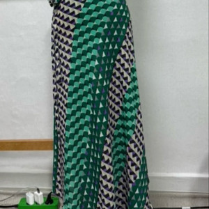 패턴 랩스커트 레이어드 롱스커트 이미지