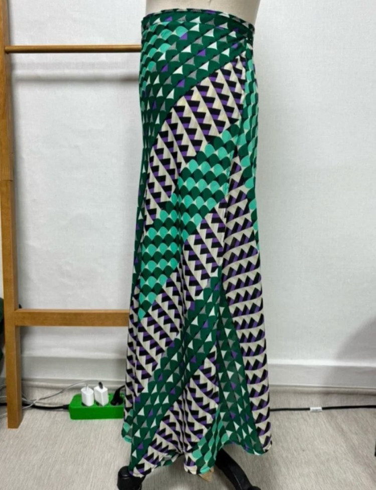 패턴 랩스커트 레이어드 롱스커트 이미지