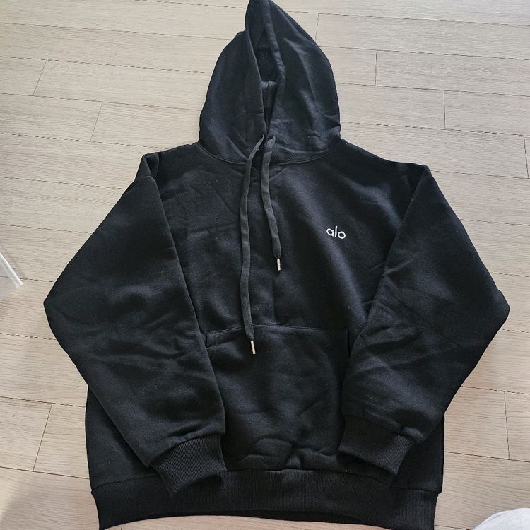 알로 alo 기모 후드 맨투맨 블랙--1