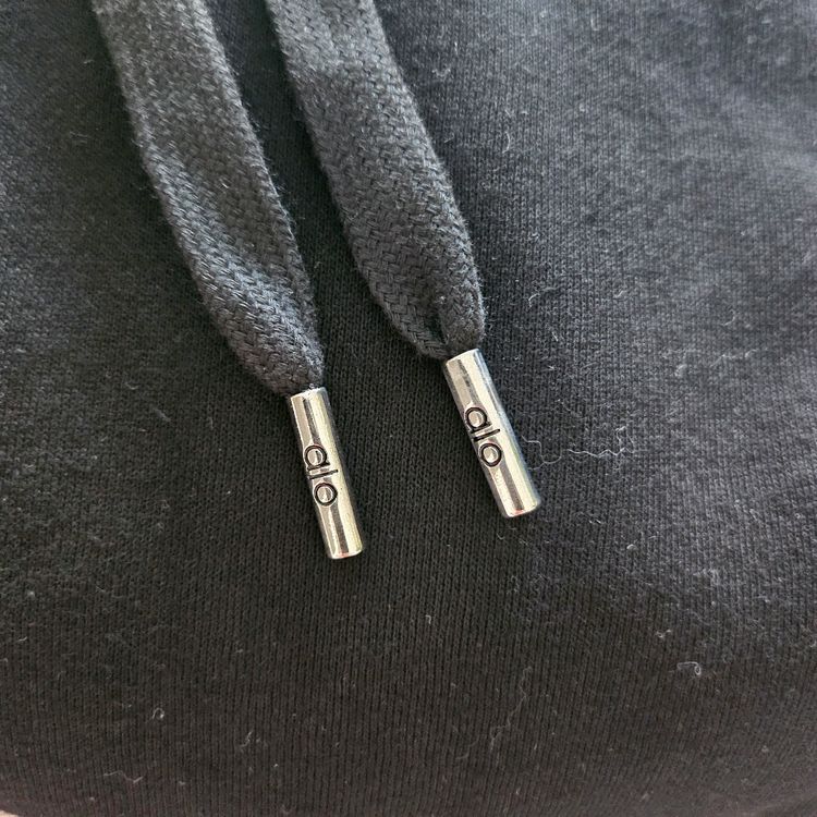 알로 alo 기모 후드 맨투맨 블랙--3