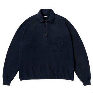 [3] 아프레쎄 빈티지 라이트 웨이트 하프 집 스웨트셔츠 네이비 - 26SS