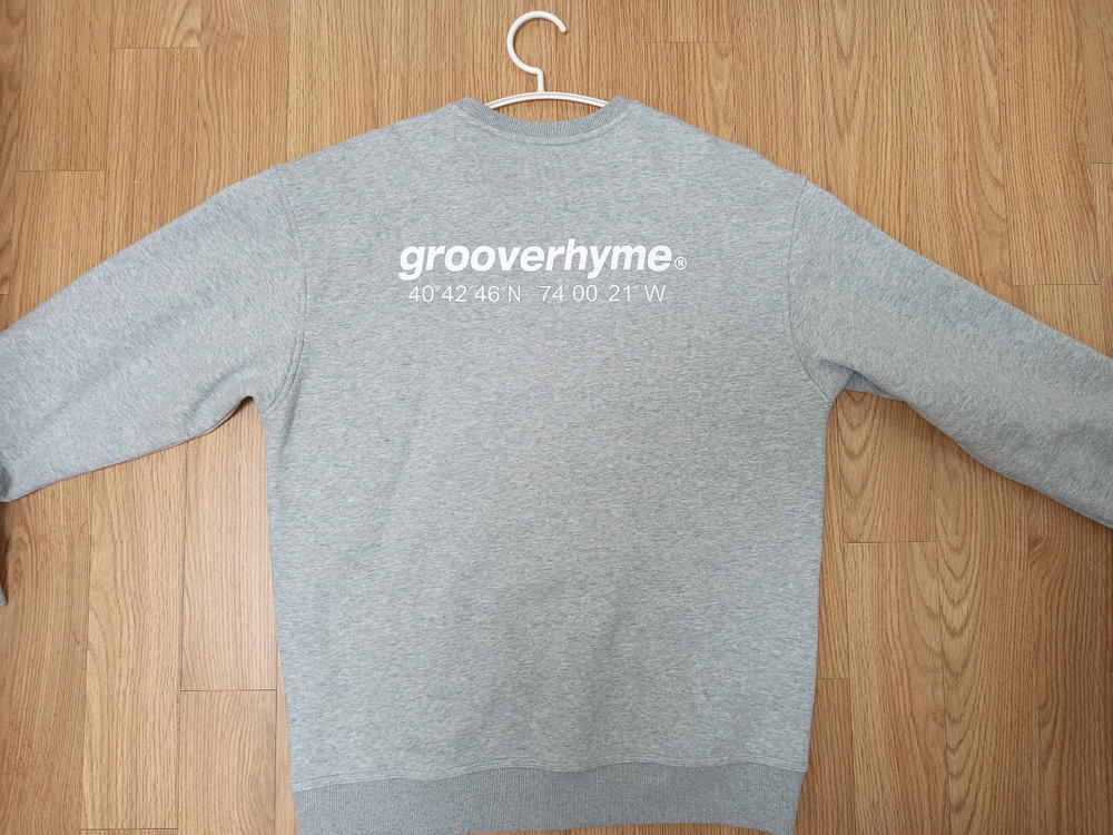 Grooverhyme그루브라임 맨투맨 회색 XL 105 기모--1
