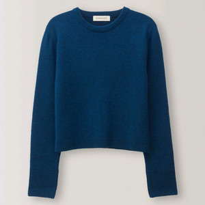 노미나떼 클래식 메리노 울 니트 오션블루 파사드패턴 이미지