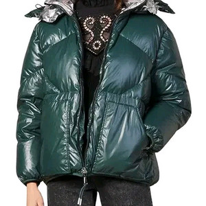 (새상품) 산드로 그린/실버 양면 다운 패딩 38사이즈