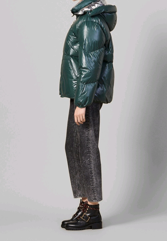(새상품) 산드로 그린/실버 양면 다운 패딩 38사이즈--4