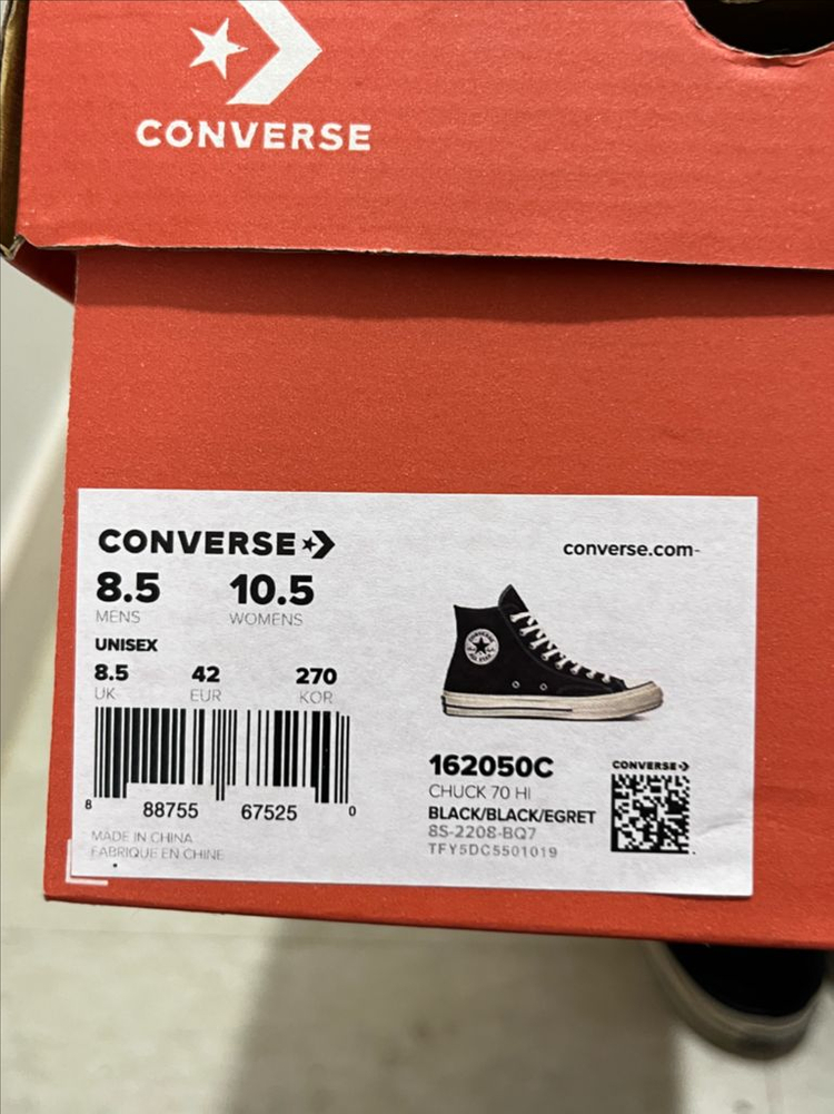 컨버스 척 70 하이 블랙 270 이미지