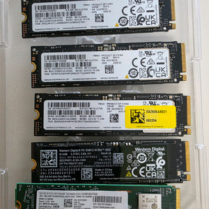 SSD 삼성 pm9a1 256GB,WD sn810 512GB 외/윈10,11 24년