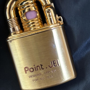 Point.JEI 금장 라이터 빈티지+가죽케이스 이미지