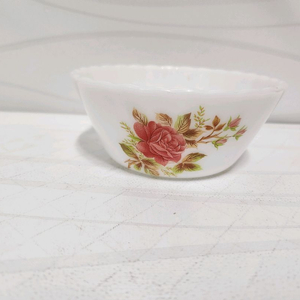 빈티지 장미볼 패턴 밀크 글라스 볼 이미지