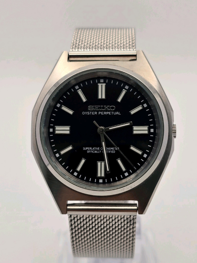 블랙 커스텀 시계 9mm 얇은 정장 시계 오이스터퍼펙추얼 OP ROLEX SEIKO 세이코 오토매틱 쿼츠--4