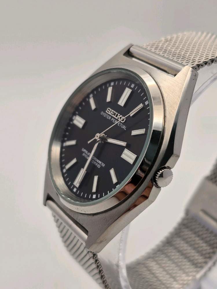 블랙 커스텀 시계 9mm 얇은 정장 시계 오이스터퍼펙추얼 OP ROLEX SEIKO 세이코 오토매틱 쿼츠--8