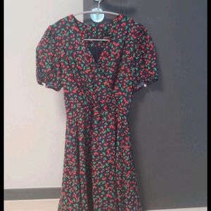 아멜리에 체리 패턴 원피스