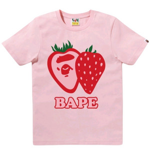 베이프 스트로베리 티셔츠 페일 핑크 XS 미실착