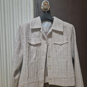 라플라 트위드 블루종 m사이즈 핑크베이지