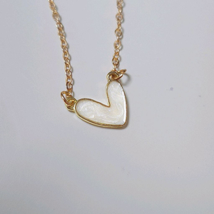 새상품,선물박스포장]화이트자개 하트 골드 목걸이/귀걸이 반지 팔찌 진주 14k 18k 스와로브스키 반클리프 루이비통 이미지