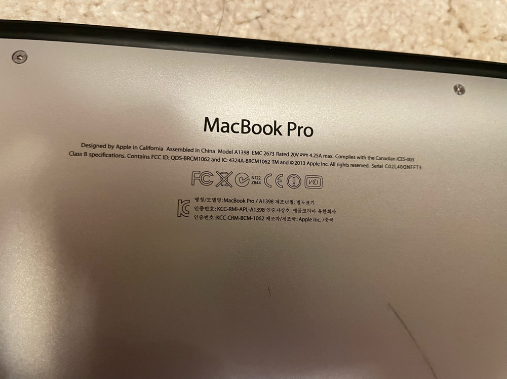 맥북 프로 15인치(Early 2013) A1398 / RAM 16GB / SSD 256GB / 초기화 완료--5