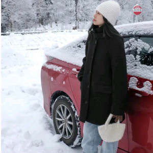 98도씨 부클 울 하프코트 블랙 이미지