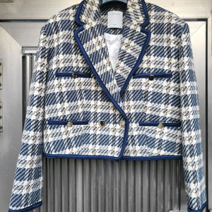산드로 이사벨라 트위드 체크 크롭자켓 36 새상품수준