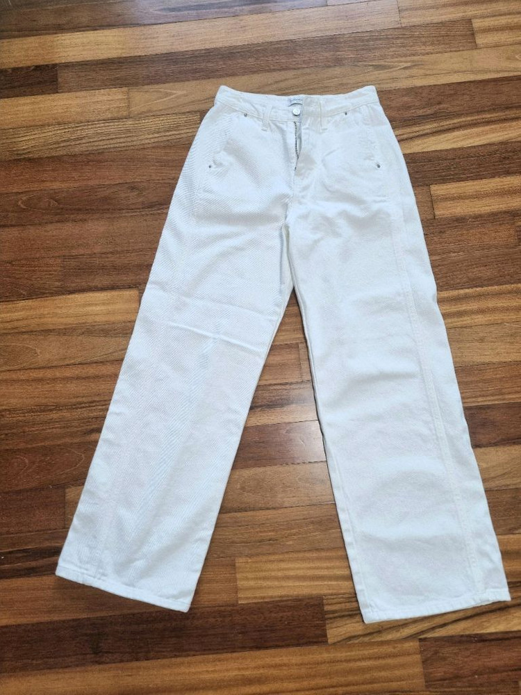 새상품)화이트 와이드 팬츠/ 흰청바지/흰바지/와이드 데님 이미지