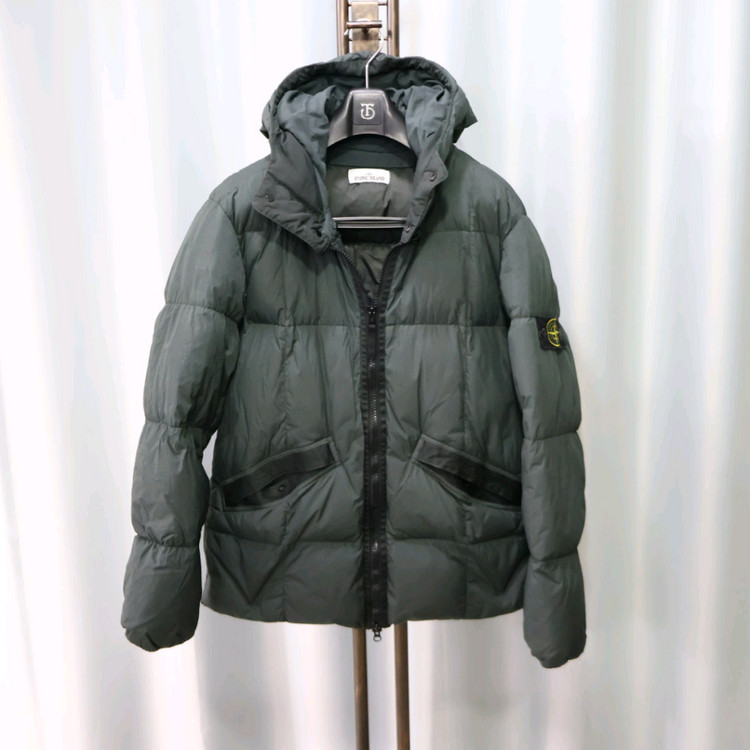 스톤아일랜드 크링클랩스 카키 패딩 점퍼 XL/105 이미지