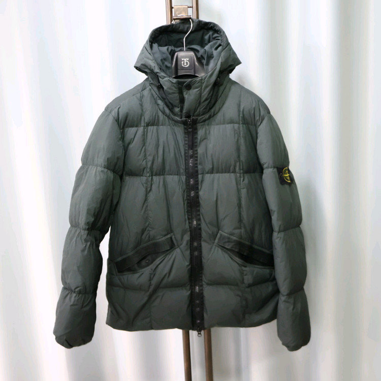 스톤아일랜드 크링클랩스 카키 패딩 점퍼 XL/105 이미지