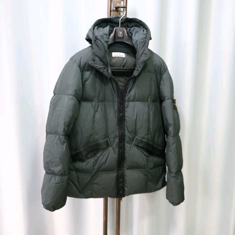 스톤아일랜드 크링클랩스 카키 패딩 점퍼 XL/105 이미지
