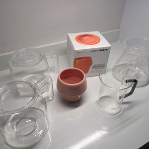 에이프릴 글라스 서버, 유리잔, 아벤시 사이클론 카라페, 아벤시 세라믹 센서리컵 로즈골드 이미지