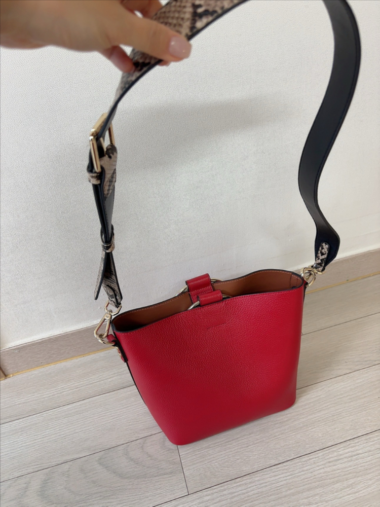 레드 버킷백 스몰 여성 핸드백--2
